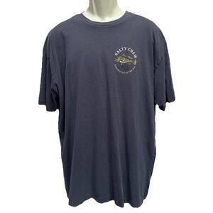 Salty‎ Crew Gray Graphic Logo Print Crew Neck Short Sleeve T-Shirt Size 2XL Fish